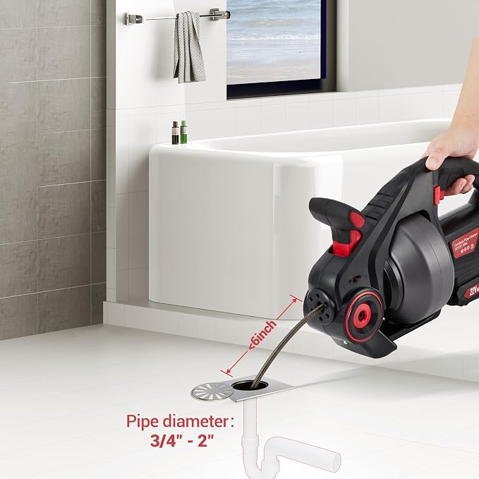 22V Electric Drain Auger, Auge - Plumbing Snake Drain ulasan dan harga